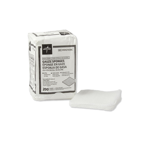 [21408] Medline Non-Sterile Cotton Woven Gauze Sponges, 4"x4"
