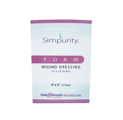 [SNS74520-1] Simpurity Non-Adhesive Foam Dressing With Silicone 4"x5" 