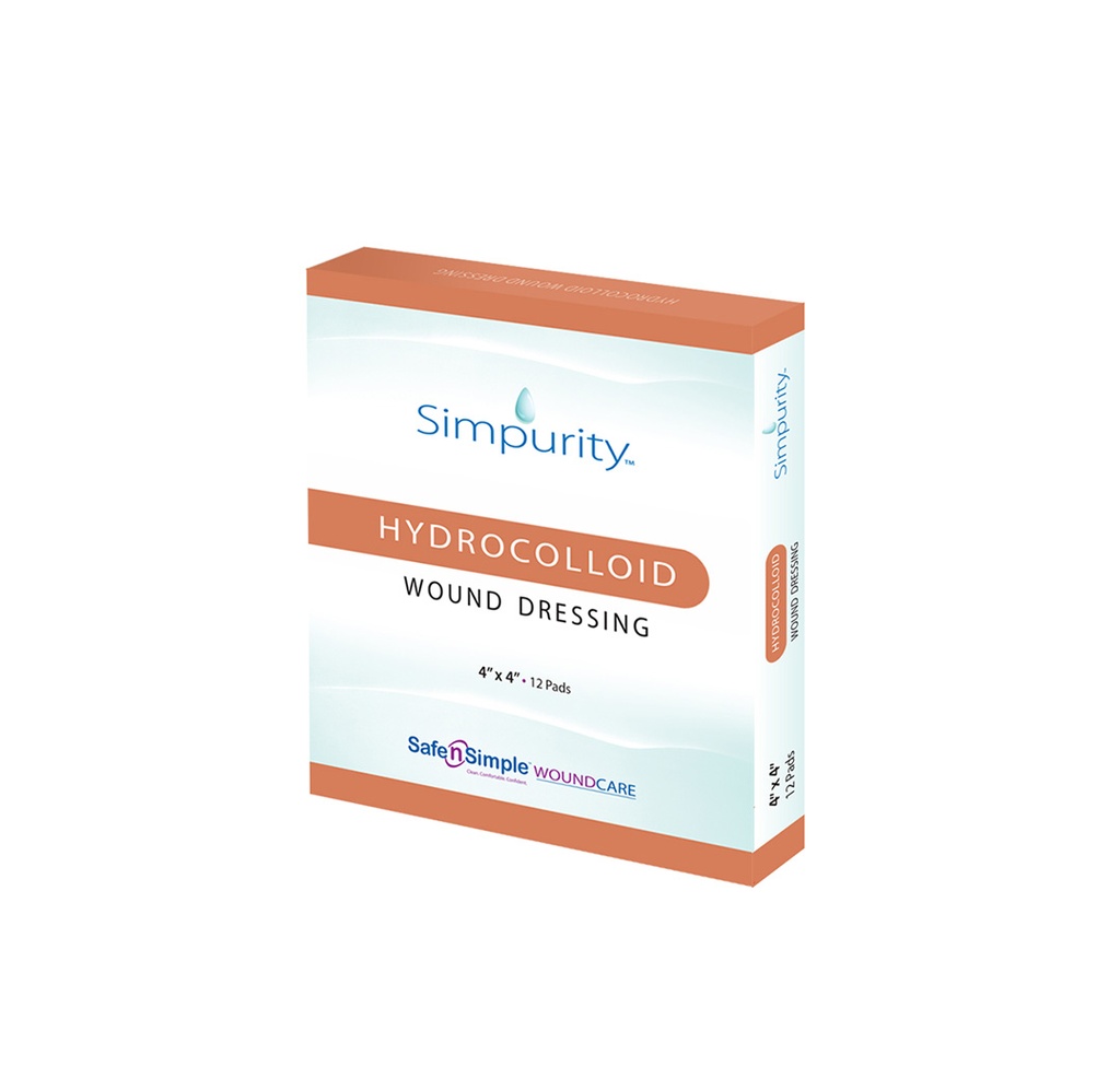 Simpurity Hydrocolloid Dressing, 4”x4”
