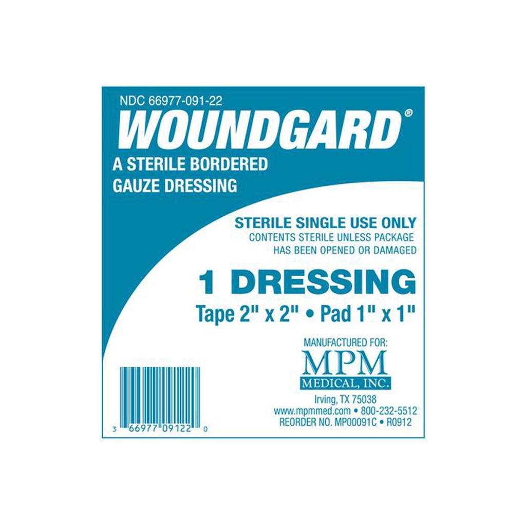 MPM Woundgard Sterile Bordered Gauze Dressing 2”x2"