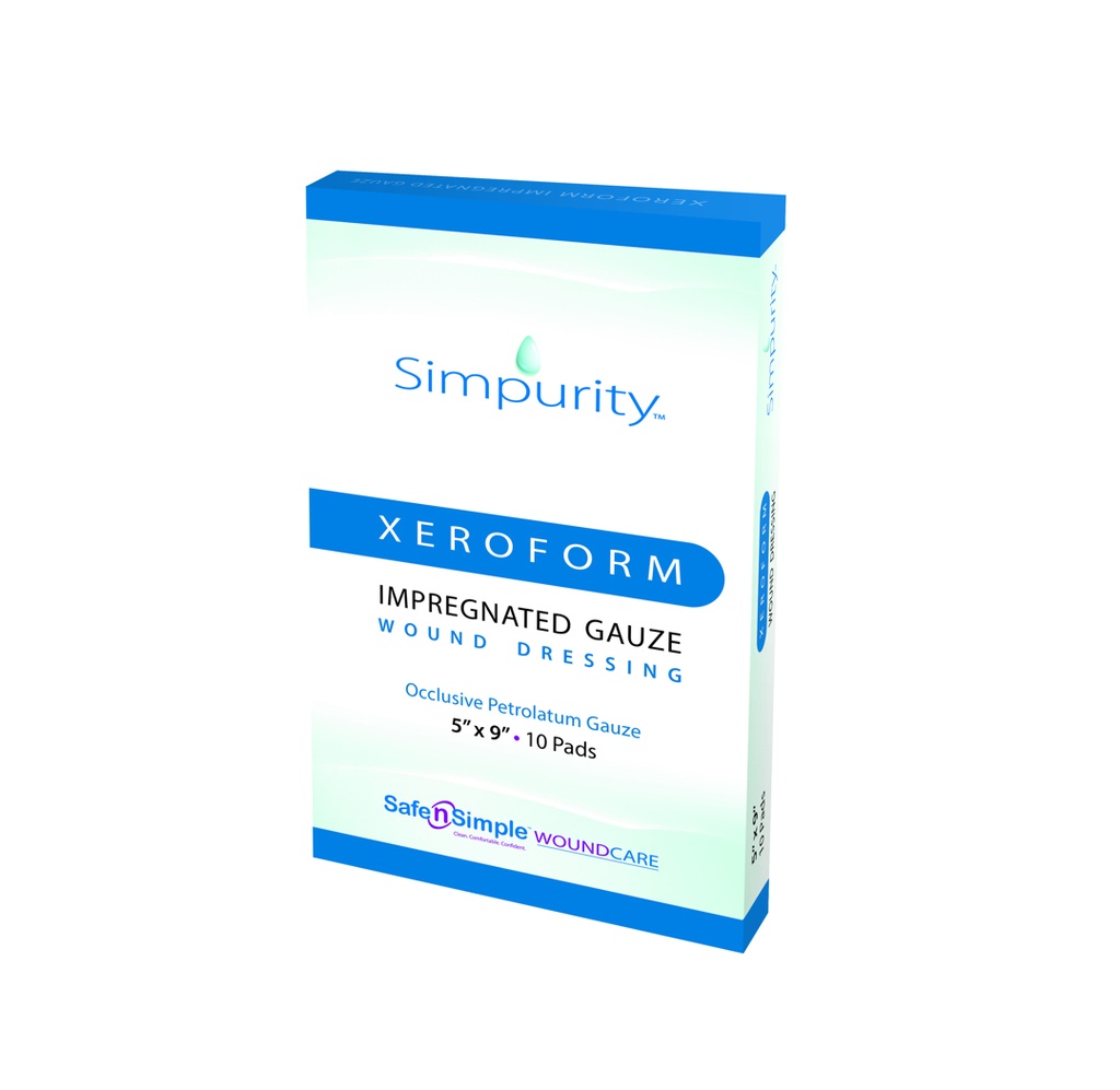 Simpurity Xeroform Impregnated Gauze Dressing 5”x9“