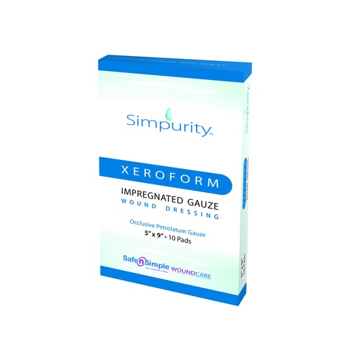 [SNS58859-1] Simpurity Xeroform Impregnated Gauze Dressing 5”x9“