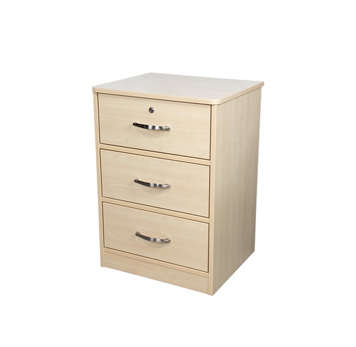 [12502-OA] Dynarex Three Drawer Nightstand, Oak