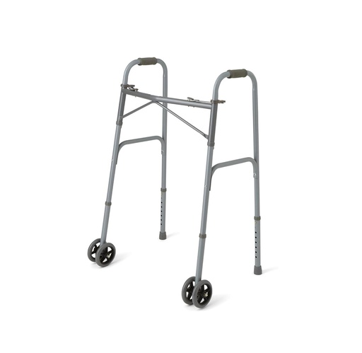 [MDS86410XWWB] Medline Adult Bariatric Folding Walker With Wheels, 600lb