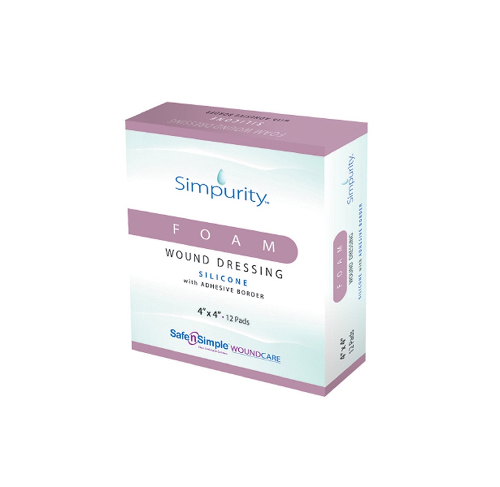 Simpurity Silicone Bordered Foam Dressing "7x7"