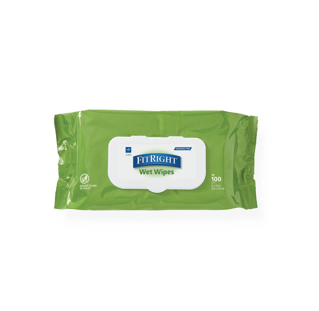 Medline FitRight Aloe Fragrance Free Wet Wipes Core GPO