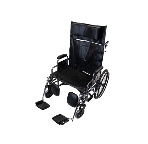 [15015-24DELR] Dynarex Bariatric Reclining Wheelchair w/ ELR, 24"
