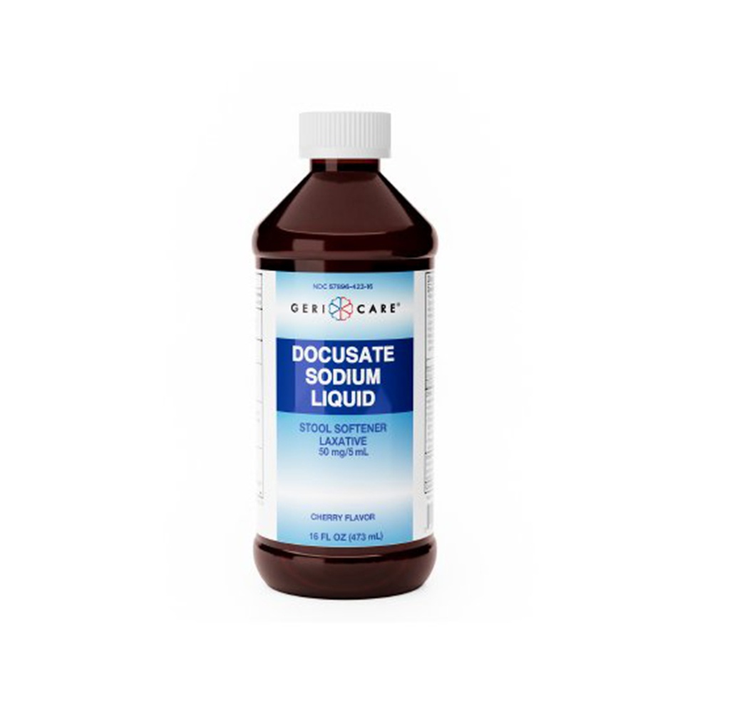 Geri Care Stool Softener Liquid, Cherry, 16oz, 50 mg / 5 mL