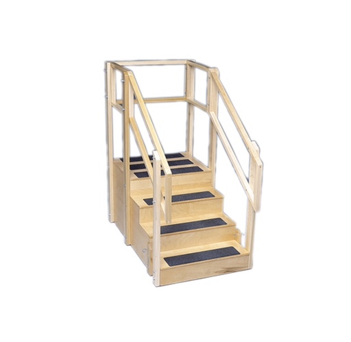 [15-4200] Fab-Ent Training Stairs, 4 Steps With Platform, 55"x30"x54"