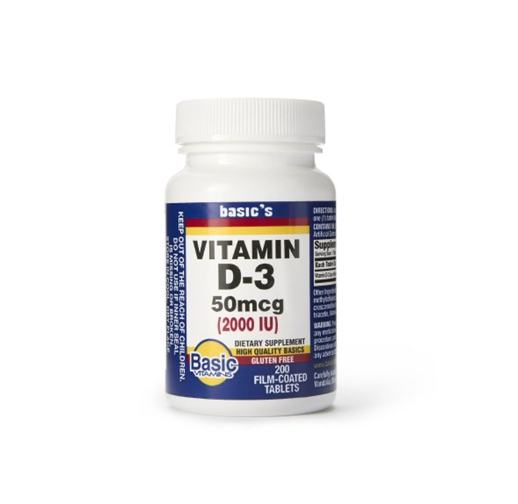 Basic's Vitamin D3 2,000 IU Tablets 
