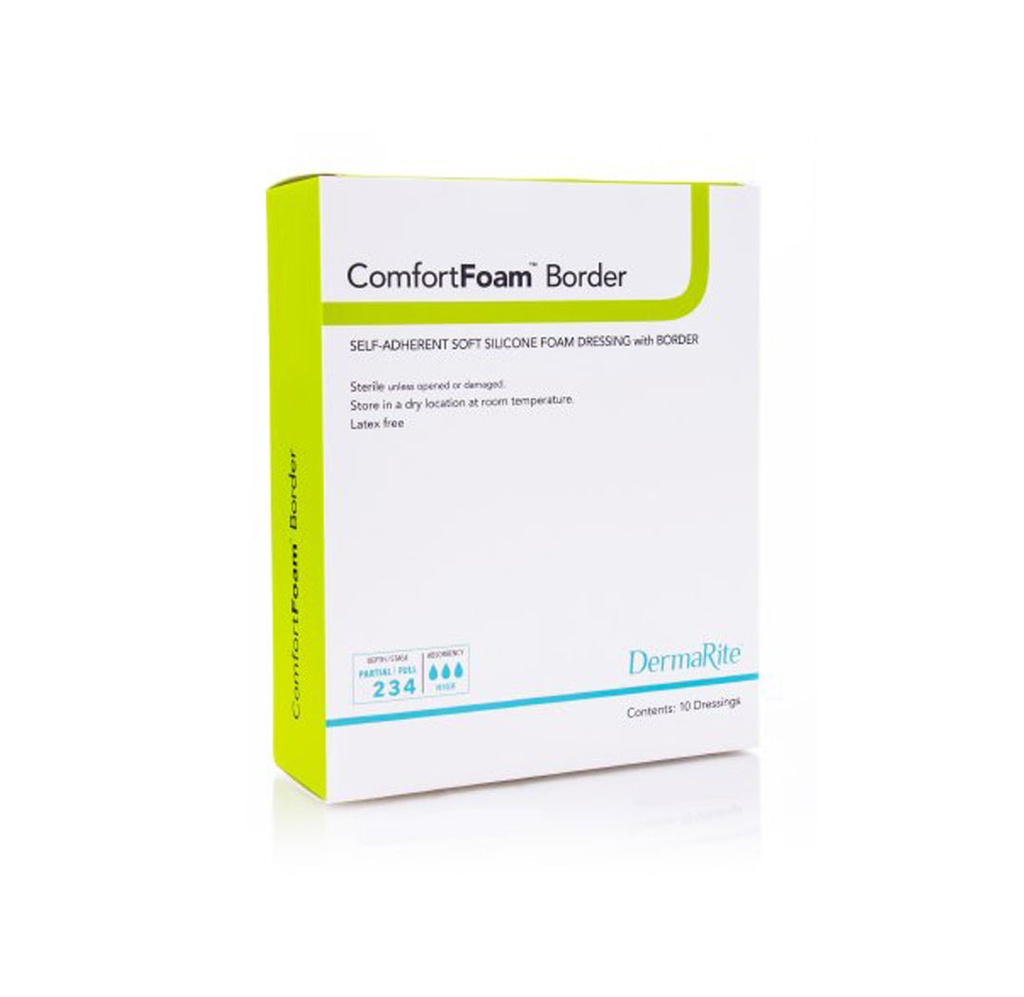 Dermarite Bordered Silicone Foam Wound Dressing, 5"x8"