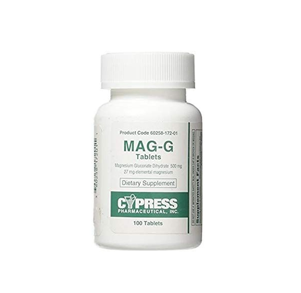 Cypress Pharmaceutical Mag-G Magnesium Gluconate, 500mg