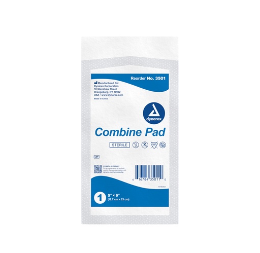 [3501] Dynarex Sterile Combine Pads 5”x9”