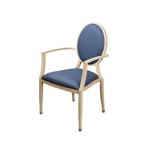 [12522-BC] Dynarex Round Back Dining Arm Chair, Beachwood