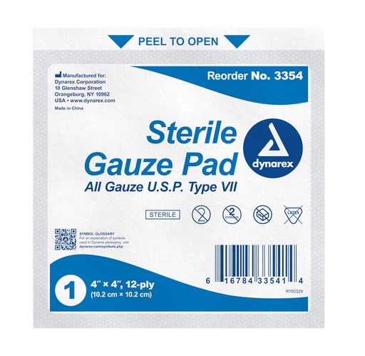 [3354-100] Dynarex Sterile Surgical Gauze Sponges