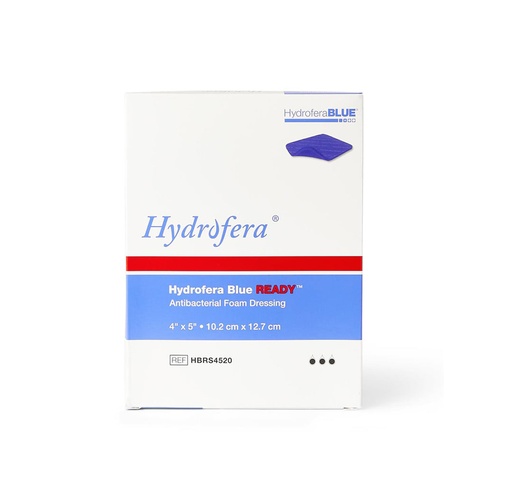[HBRS45200] Hydrofera Blue Ready Antibacterial Foam Wound Dressing, 4"x5"