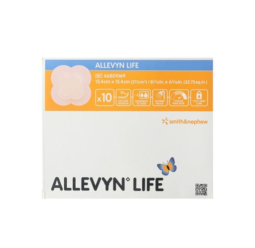 [66801067] Smith & Nephew Allevyn Life Silicone Bordered Foam, 4"x4"