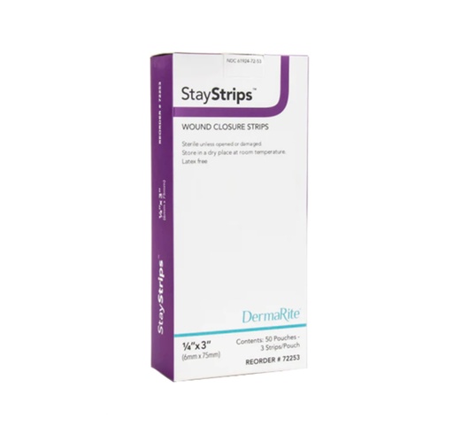 [72540] Dermarite StayStrips Skin Closure Strip, 0.5"x4" 