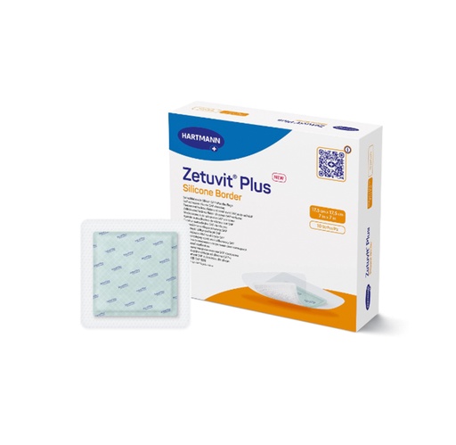 [413924] Hartmann Zetuvit Plus Silicone Bordered Super Absorbent Dressing, 7"x7" 
