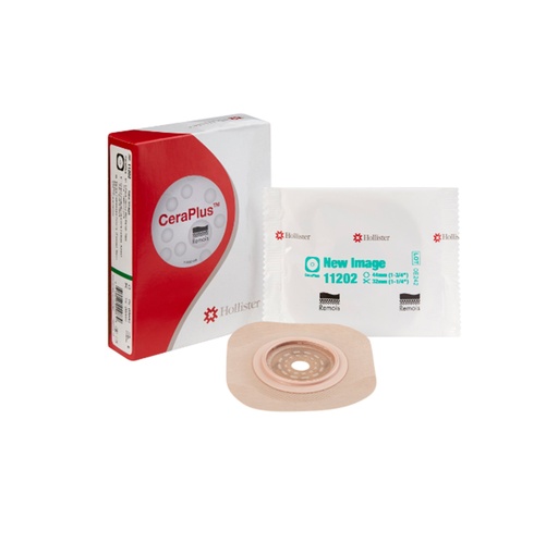 [11202] Hollister CeraPlus Trim to Fit, Extended Wear Adhesive Tape Borders 44 mm Flange Green Code System Up to 1-1/4 Inch Opening