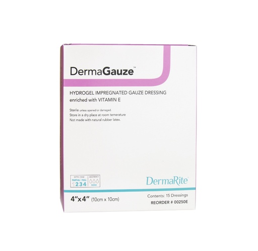 [00250E] Dermarite DermaGauze Hydrogel Impregnated Gauze 4”x4" 