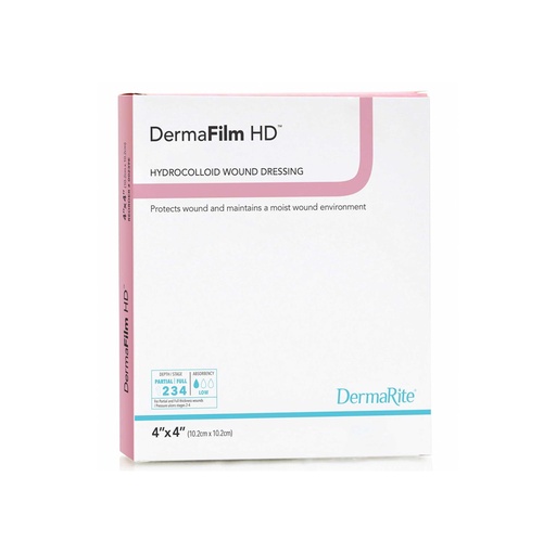 [00219E] DermaRite DermaFilm Hydrocolloid Dressing, 4”x4" 