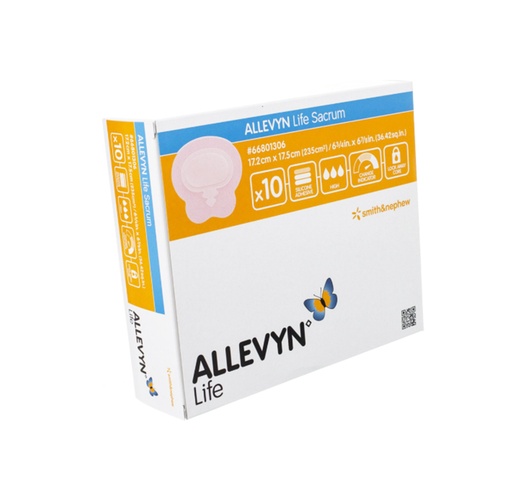 [66801307] Smith & Nephew Allevyn Life Silicone Bordered Sacral Foam, 9"x9"