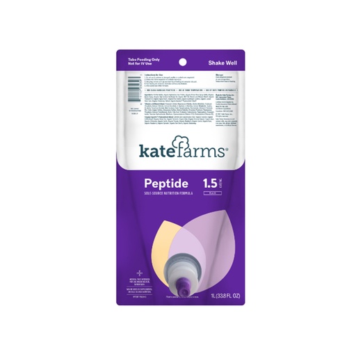 [811112030409] Kate Farms Peptide 1.5 Tube Feeding Formula 1000mL/33.8oz RTH 