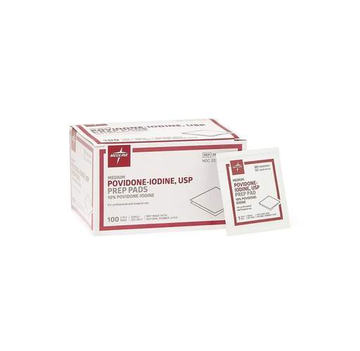 [93917] Medline Povidone Iodine Prep Pads, Size M