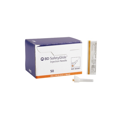 [305901] BD SafetyGlide Hypodermic Needle, 25G x 5/8"