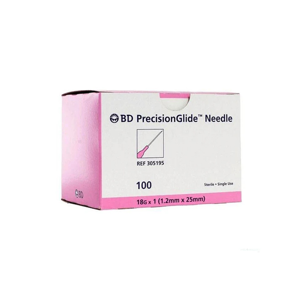 BD PrecisionGlide Hypodermic Needle, 18G x 1"