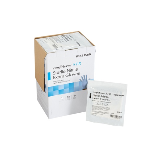 [14-6NSTR4] McKesson Confiderm Sterile Nitrile Exam Gloves, M