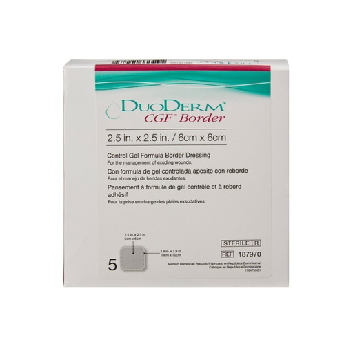 [187970] Convatec DuoDERM Bordered Hydrocolloid Dressing With Foam, 2.5”x2.5" 