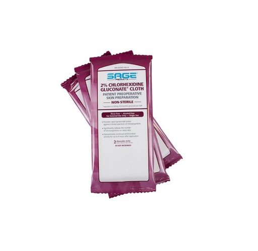 [9705] Sage 2% Chlorhexidine Gluconate (CHG) Skin Prep Wipe