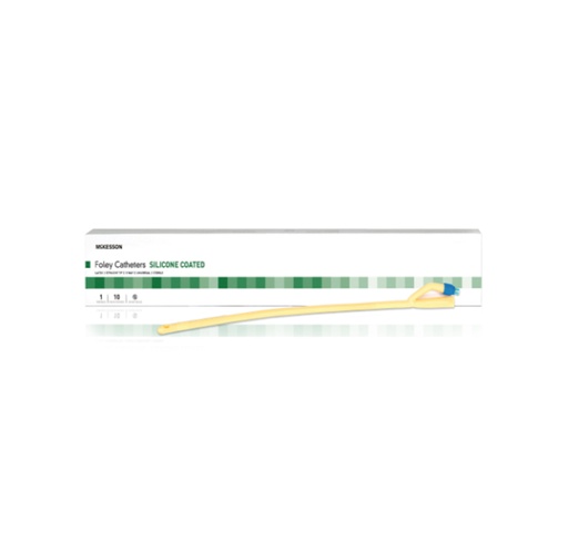 [16-SLFOL3018] McKesson Foley Catheter, Silicone Coated, 18 Fr, 30 mL, 2-Way