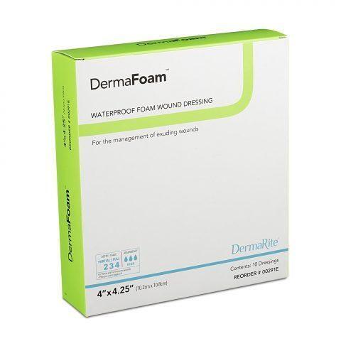 [00291E] Dermarite DermaFoam Non Adhesive Foam Dressing, 4”x4.25”