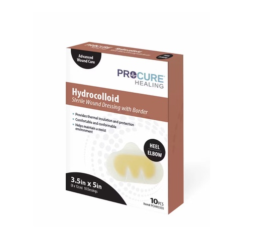 [PCHH3204] ProCure Hydrocolloid Bordered Dressing, 4”x4" 