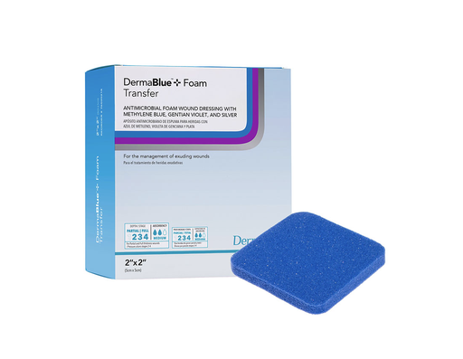 [76020214] Dermarite DermaBlue+ Foam Antimicrobial Dressing, 2"x2" 