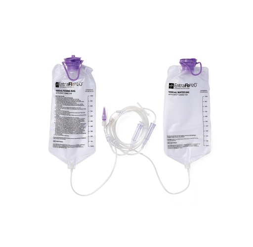 [ENFIT70555] Medline EntraFlo H2O Feeding Set, 1000mL Water Bag With Enfit Connector
