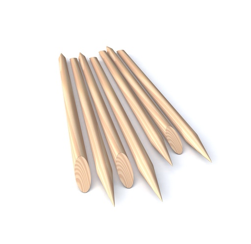 [2910] Wood Orange/Cuticle Sticks, 7"