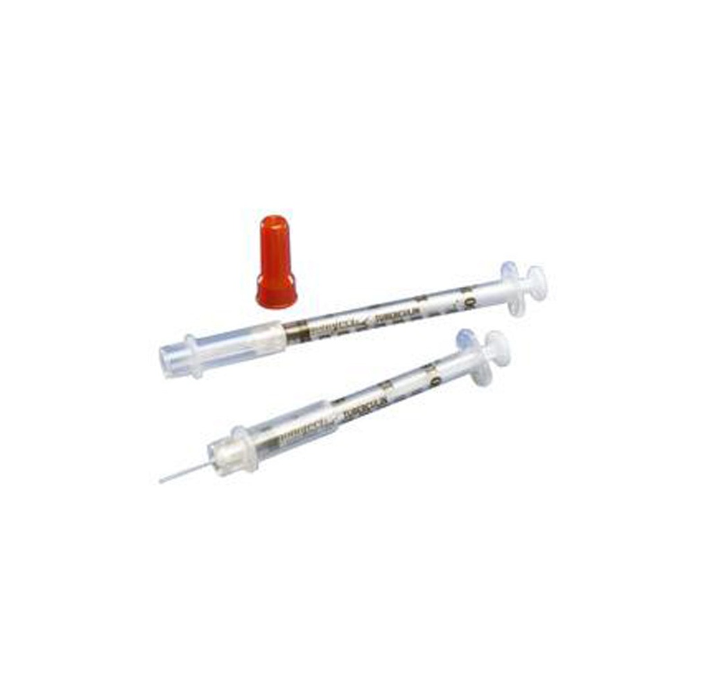 Monoject Softpack Tuberculin Safety Syringes, 1mL, 28G x 1/2"