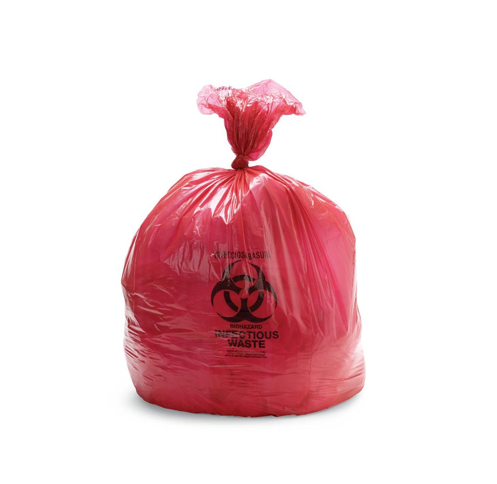 Medline Red Biohazard Bag, 10Gal