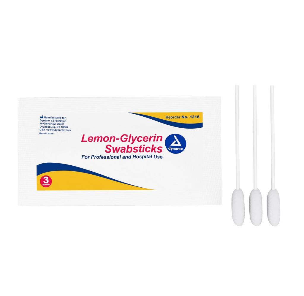 Dynarex Lemon-Glycerin Swabsticks